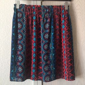 Elastic Waist Multicolored Skirt